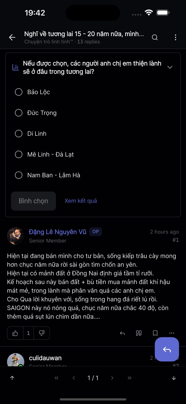 Thread có bình chọn poll